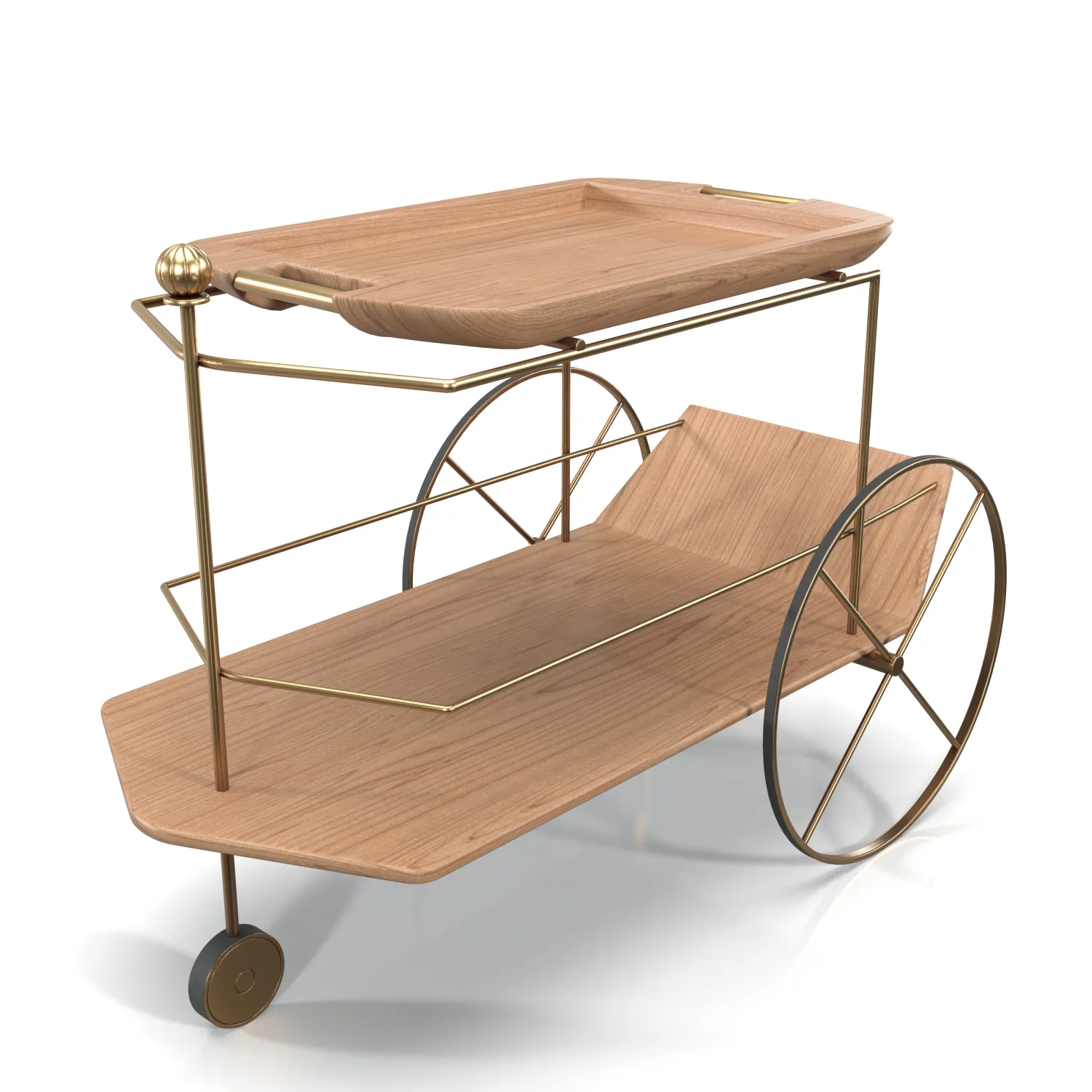 Carrinho De Cha Tea Trolley PBR 3D Model_01